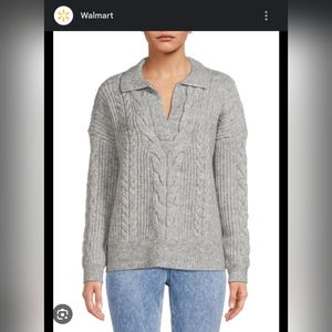Time and Tru Collared Sweater